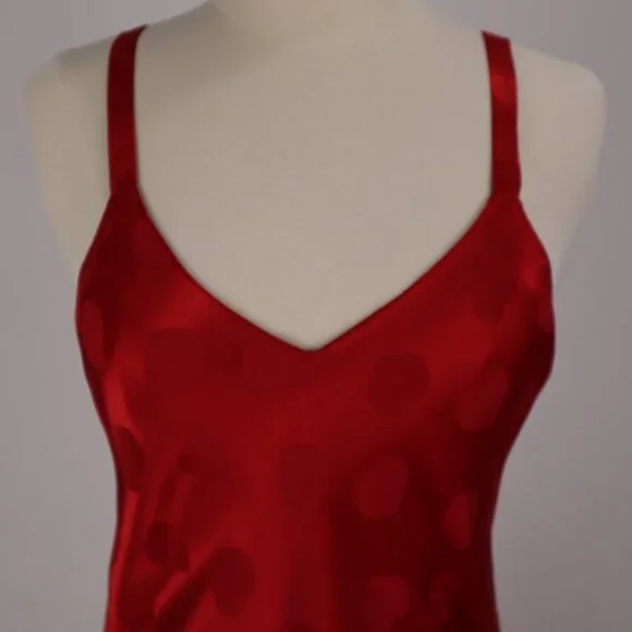 🌺 Vintage Cacique Hearts Long Nightgown Negligee Lingerie Sexy Valentine's Day
